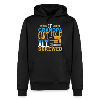 Wenn Opa es nicht reparieren kann I Opa Tshirt - Männer Premium Bio Hoodie - Schwarz - Vorne - Nico (187cm)