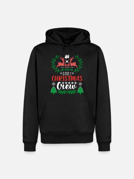Pull de Noël de renne - Sweat à capuche Premium bio Homme - noir