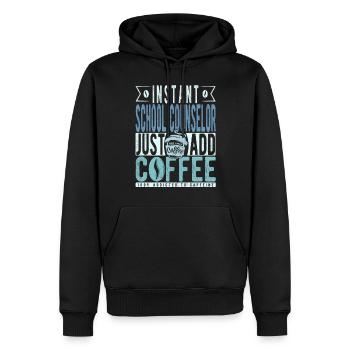 Schulberater Kaffee Spruch - Männer Premium Bio Hoodie - Schwarz - Vorne - Nico (187cm)