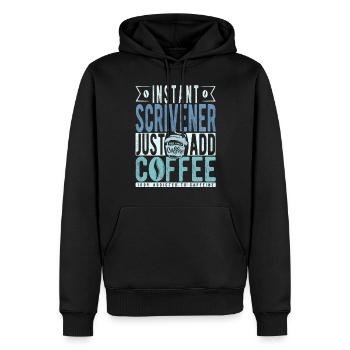 Schreiber Kaffee Spruch - Männer Premium Bio Hoodie - Schwarz - Vorne - Nico (187cm)