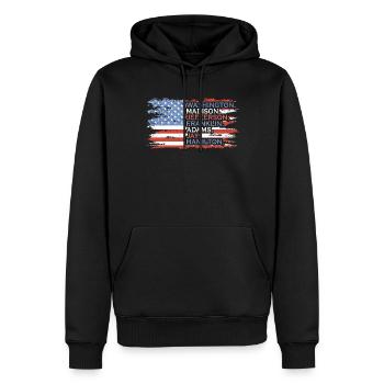 Washington, Madison 4 juillet Héros - Sweat à capuche Premium bio Homme - noir - Devant - Nico (187cm)