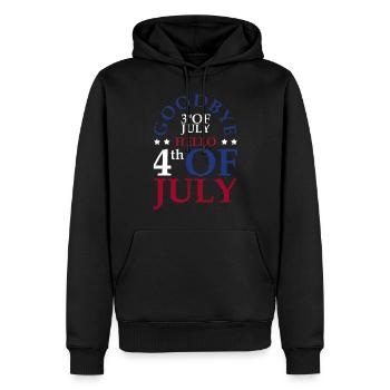 Goodbye July 3rd Hello July 4th, - Men’s Premium Organic Hoodie - black - Front - Nico (187cm)