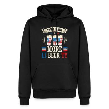Ich Möchte Mehr Li-bier-ty 4. Juli - Männer Premium Bio Hoodie - Schwarz - Vorne - Nico (187cm)