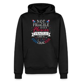 Not fragile like a flower July 4 - Men’s Premium Organic Hoodie - black - Front - Nico (187cm)