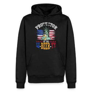 Protecteur de la bière Li-beer 4 juillet Jour de l’indépendance - Sweat à capuche Premium bio Homme - noir - Devant - Nico (187cm)