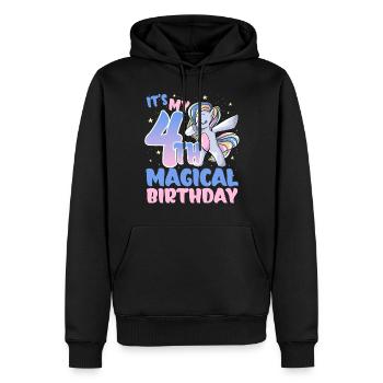 It's my 4th magical birthday - Men’s Premium Organic Hoodie - black - Front - Nico (187cm)