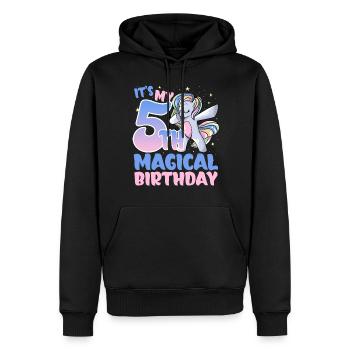 It's my 5th magical birthday - Men’s Premium Organic Hoodie - black - Front - Nico (187cm)
