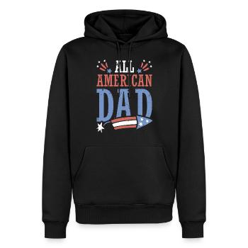 All American Dad 4. Juli Feuerwerkskörper - Männer Premium Bio Hoodie - Schwarz - Vorne - Nico (187cm)