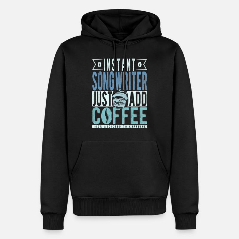 Citation de café de l’auteur-compositeur - Sweat à capuche Premium bio Homme - noir
