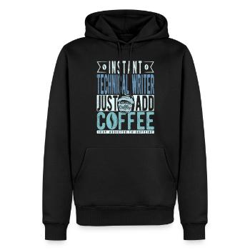 Rédacteur technique Café Dicton - Sweat à capuche Premium bio Homme - noir - Devant - Nico (187cm)