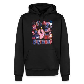 It's my 9th birthday Eagle July 4th - Men’s Premium Organic Hoodie - black - Front - Nico (187cm)