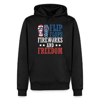 Flip Flops Feuerwerk Und Freiheit 4. Juli - Männer Premium Bio Hoodie - Schwarz - Vorne - Nico (187cm)
