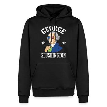 George Slushington Smoothie 4. Juli - Männer Premium Bio Hoodie - Schwarz - Vorne - Nico (187cm)