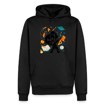 Silhouette Girls Premier jour d’école Élève - Sweat à capuche Premium bio Homme - noir - Devant - Nico (187cm)