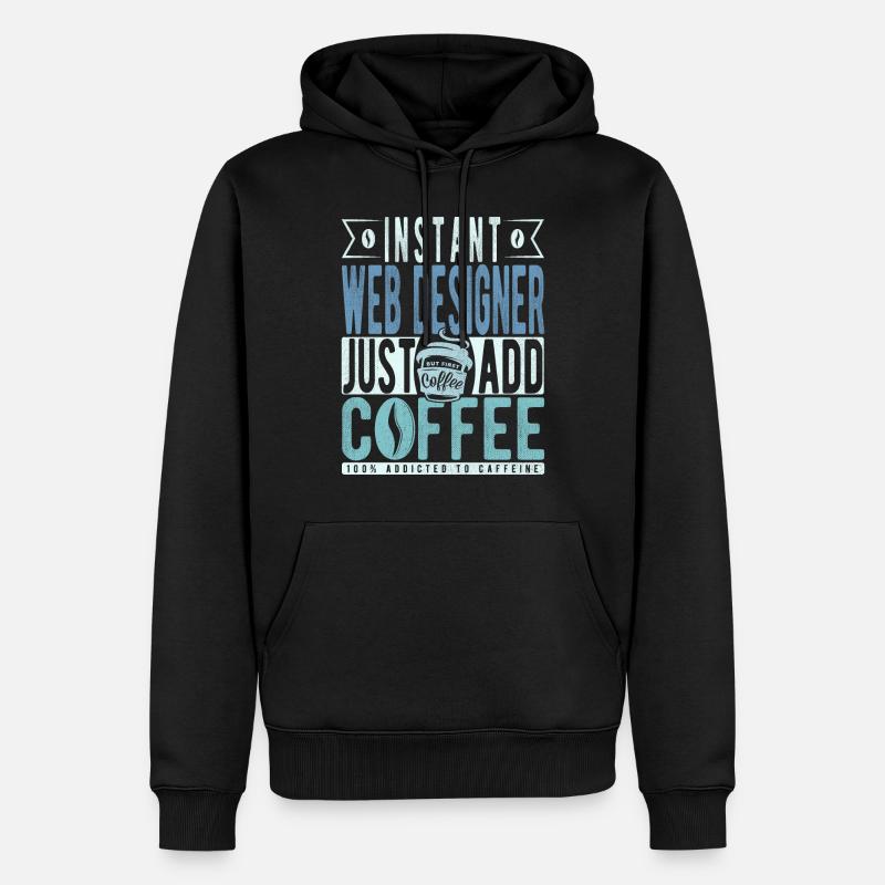 Citation Webdesigner Coffee - Sweat à capuche Premium bio Homme - noir