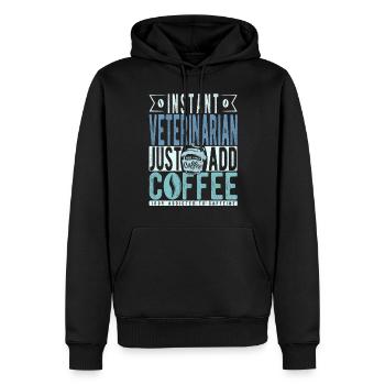 Tierarzt Kaffee Spruch - Männer Premium Bio Hoodie - Schwarz - Vorne - Nico (187cm)