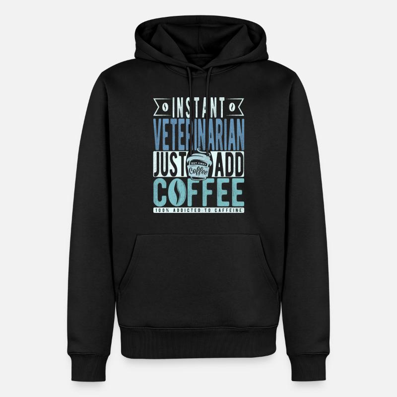 Tierarzt Kaffee Spruch - Männer Premium Bio Hoodie - Schwarz