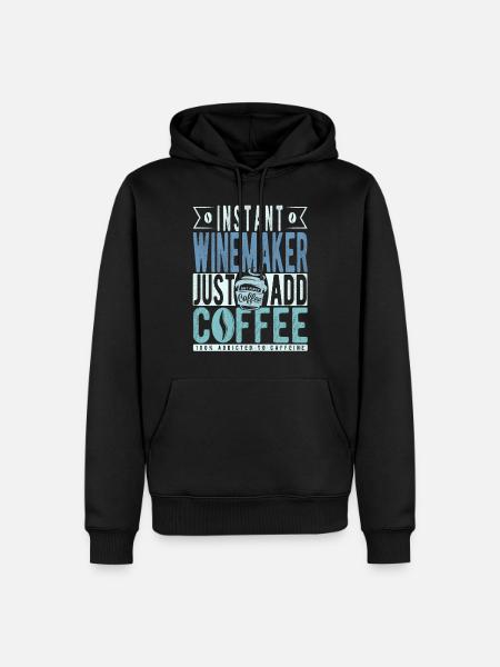 Winzer Kaffee Spruch - Männer Premium Bio Hoodie - Schwarz