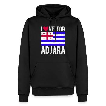 Adjara Souvenir - Men’s Premium Organic Hoodie - black - Front - Nico (187cm)