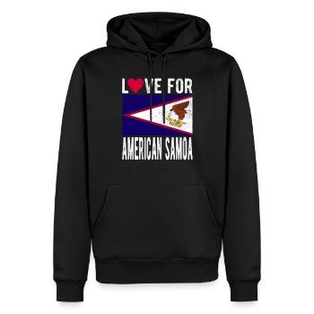 Souvenir des îles Samoa américaines - Sweat à capuche Premium bio Homme - noir - Devant - Nico (187cm)
