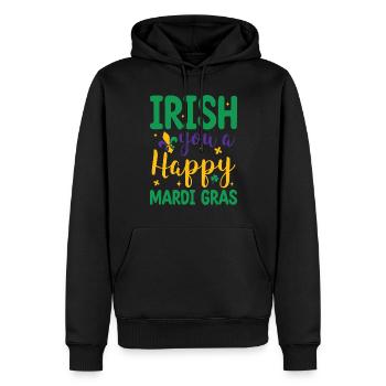 Irish You A Happy Mardi Gras Grünes Kleeblatt - Männer Premium Bio Hoodie - Schwarz - Vorne - Nico (187cm)