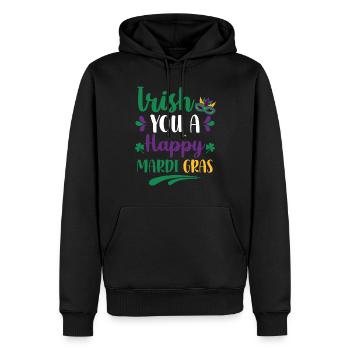 Irish You A Happy Mardi Gras Grünes Kleeblatt - Männer Premium Bio Hoodie - Schwarz - Vorne - Nico (187cm)