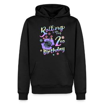 Rolling Into My 2nd Birthday Quad Skater - Männer Premium Bio Hoodie - Schwarz - Vorne - Nico (187cm)