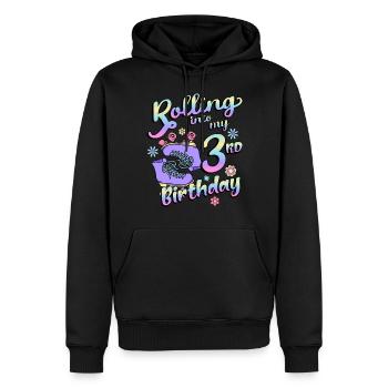 Rolling Into My 3rd Birthday Quad Skater - Männer Premium Bio Hoodie - Schwarz - Vorne - Nico (187cm)