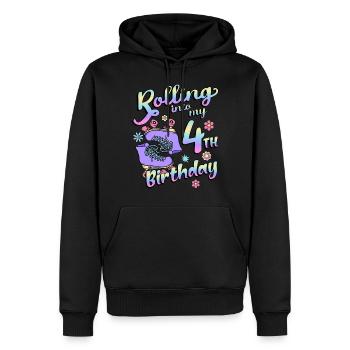 Rolling Into My 4th Birthday Quad Skater - Männer Premium Bio Hoodie - Schwarz - Vorne - Nico (187cm)
