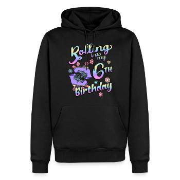 Rolling Into My 6th Birthday Quad Skater - Männer Premium Bio Hoodie - Schwarz - Vorne - Nico (187cm)