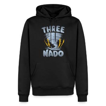 Drei-wirbelsturm-warnung 3. Geburtstag | Tornado - Männer Premium Bio Hoodie - Schwarz - Vorne - Nico (187cm)