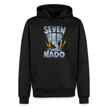 Seven-nado Warnung 7. Geburtstag | Tornado - Männer Premium Bio Hoodie - Schwarz - Vorne - Nico (187cm)