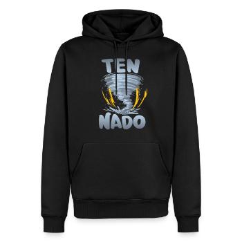Ten-nado Warnung 10. Geburtstag | Tornado - Männer Premium Bio Hoodie - Schwarz - Vorne - Nico (187cm)