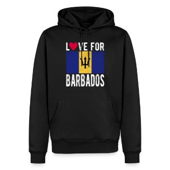 Souvenir de la Barbade - Sweat à capuche Premium bio Homme - noir - Devant - Nico (187cm)
