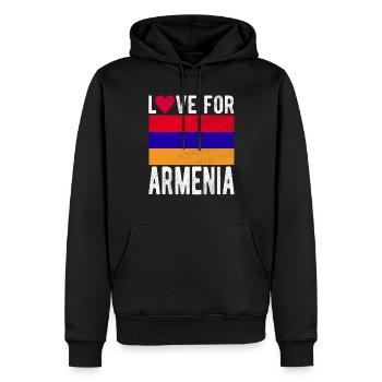 Armenia Souvenir - Men’s Premium Organic Hoodie - black - Front - Nico (187cm)