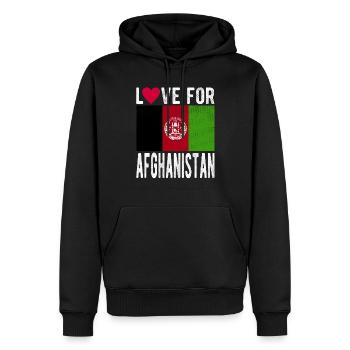 Souvenir de l’Afghanistan - Sweat à capuche Premium bio Homme - noir - Devant - Nico (187cm)