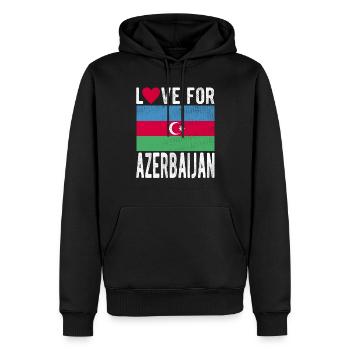 Azerbaïdjan Souvenir - Sweat à capuche Premium bio Homme - noir - Devant - Nico (187cm)