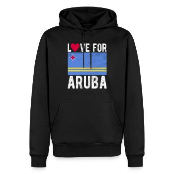 Souvenir d’Aruba - Sweat à capuche Premium bio Homme - noir - Devant - Nico (187cm)