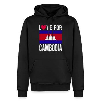 Cambodge Souvenir - Sweat à capuche Premium bio Homme - noir - Devant - Nico (187cm)