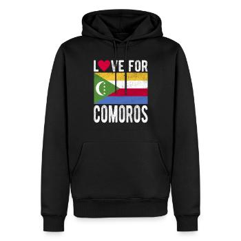 Komoros Souvenir - Men’s Premium Organic Hoodie - black - Front - Nico (187cm)
