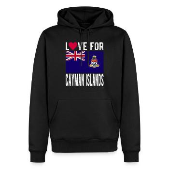 Souvenir des îles Caïmans - Sweat à capuche Premium bio Homme - noir - Devant - Nico (187cm)