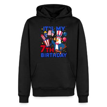 Es Ist Mein 7. Geburtstag Firecracker Kid 4th Of - Männer Premium Bio Hoodie - Schwarz - Vorne - Nico (187cm)
