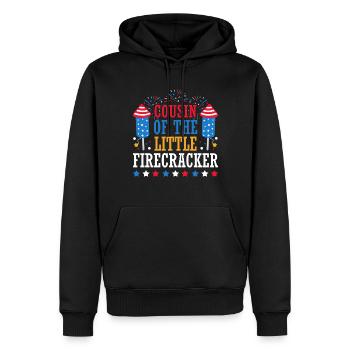 Cousin Des Kleinen Knallfrosches 4. Juli Feuerwerk - Männer Premium Bio Hoodie - Schwarz - Vorne - Nico (187cm)