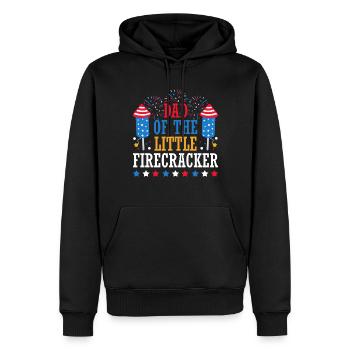 Papa Des Kleinen Knallfrosches 4. Juli Feuerwerk - Männer Premium Bio Hoodie - Schwarz - Vorne - Nico (187cm)