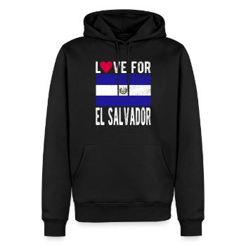 El Salvador Souvenir - Männer Premium Bio Hoodie - Schwarz - Vorne - Nico (187cm)