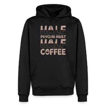 Halb Psychologe Halb Kaffee - Männer Premium Bio Hoodie - Schwarz - Vorne - Nico (187cm)