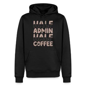 Halb Admin Halb Kaffee - Männer Premium Bio Hoodie - Schwarz - Vorne - Nico (187cm)