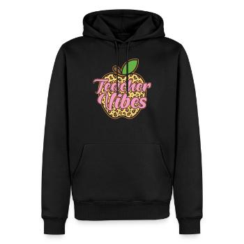 Cadeau Apple de l’enseignant - Sweat à capuche Premium bio Homme - noir - Devant - Nico (187cm)