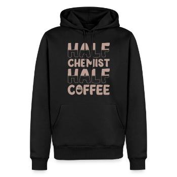 Halb Chemiker Halb Kaffee - Männer Premium Bio Hoodie - Schwarz - Vorne - Nico (187cm)