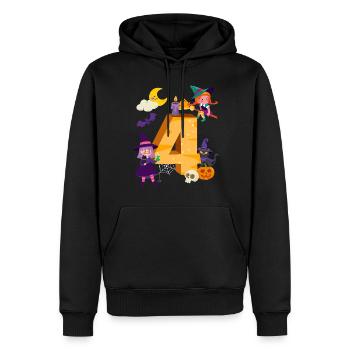 4. Geburtstag Hexe Besen 4 Jahre Alt Kind - Männer Premium Bio Hoodie - Schwarz - Vorne - Nico (187cm)